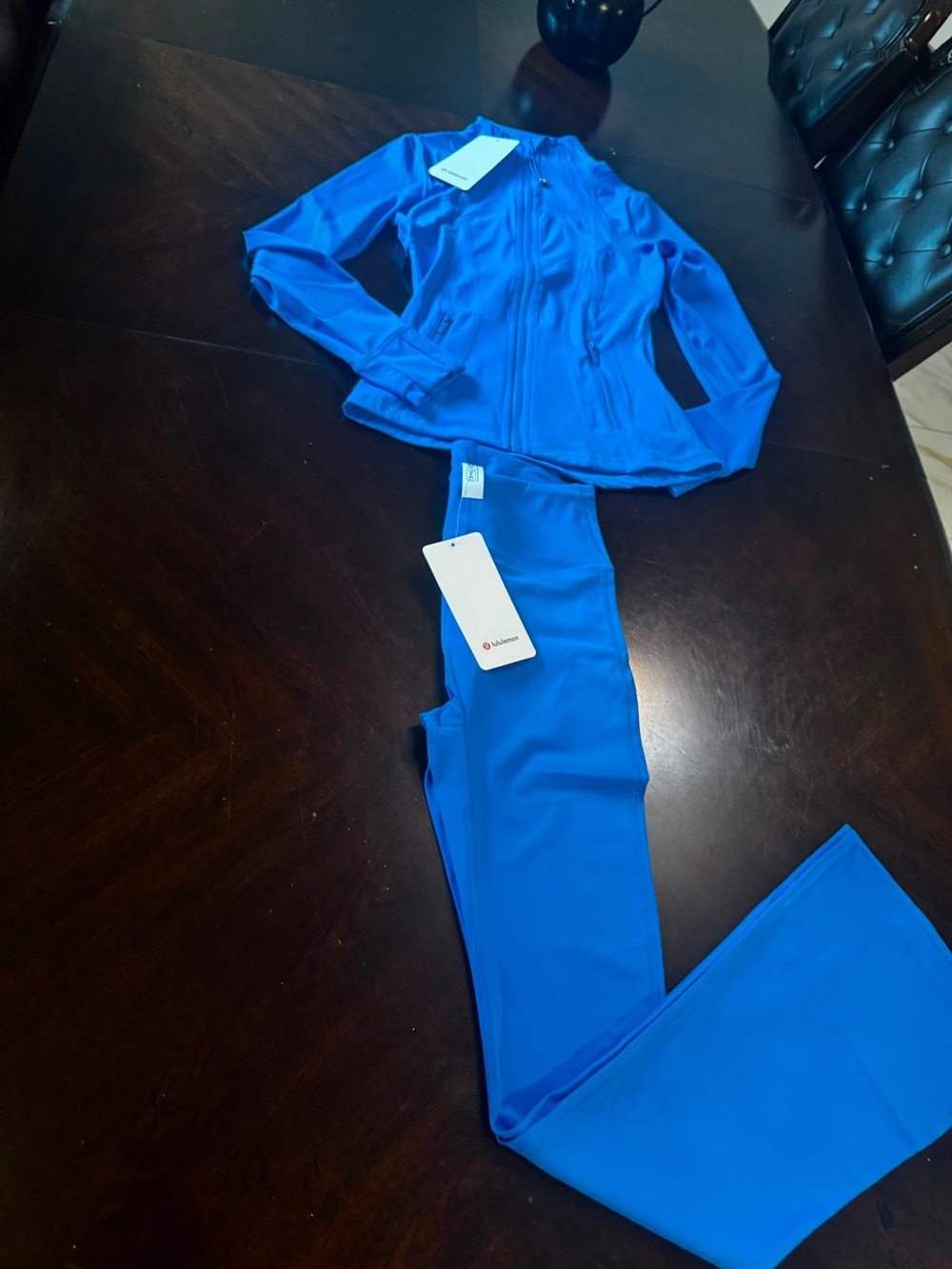 lululemon athletica Electric Blue Track Jacket & Joggers Set